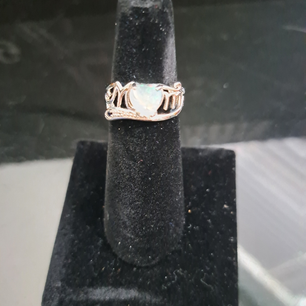 NEW SILVER OPAL MOM RING SIZE 5 - Picture 4 of 5